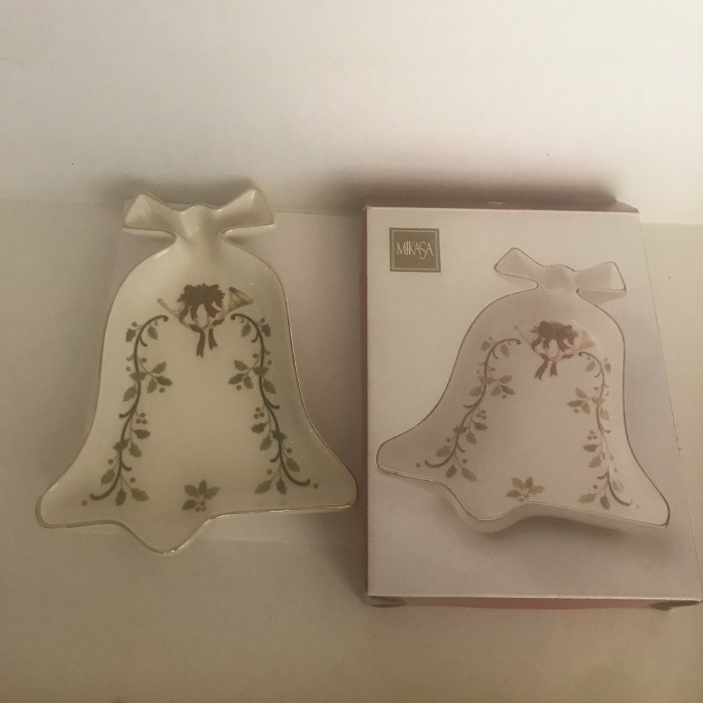 Mikasa Porcelain Christmas Bell Candy Dish